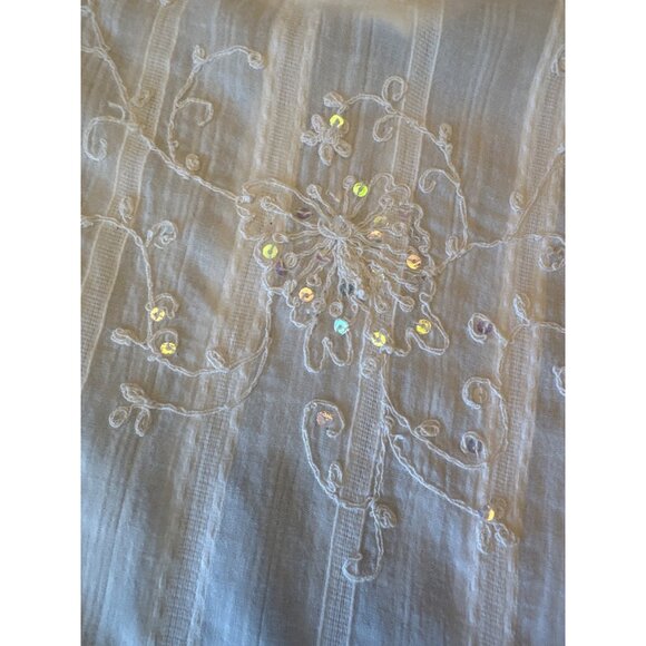 April Cornell Womens XXL White Embroidered Cotton Tunic Top Swim Cover Lounge - Picture 3 of 5